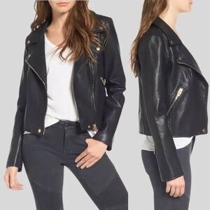 BLANK NYC Faux Leather Moto Jacket Black Size XL